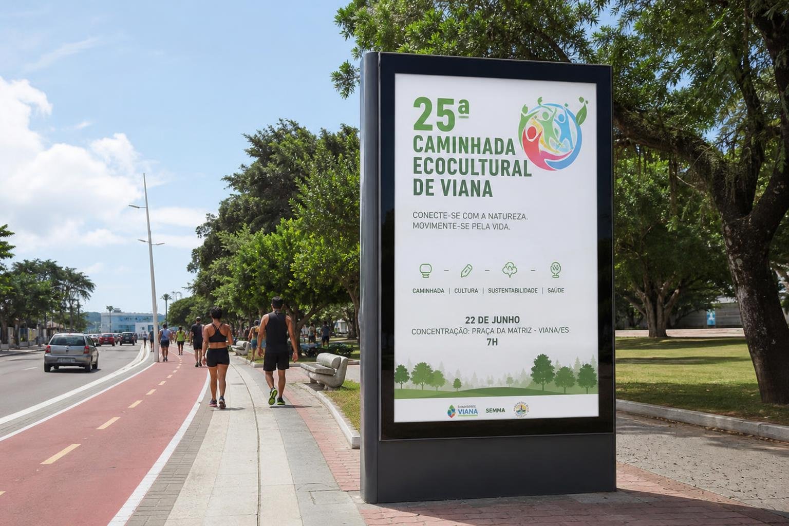 25ª CAMINHADA ECOCULTURAL DE VIANA: MOBILIÁRIO URBANO COMO ALIADO DA ES OUTDOOR NAS CAMPANHAS SAUDÁVEIS