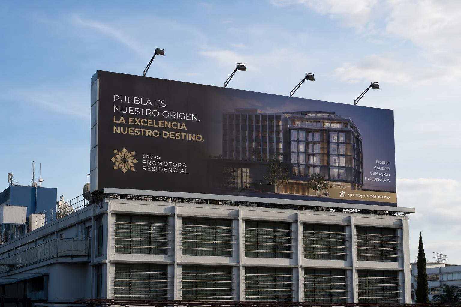 AZOTEA Y LUZ FRONTAL: SOLUCIONES DE ALTO IMPACTO PARA PUBLICIDAD EXTERIOR EN PUEBLA