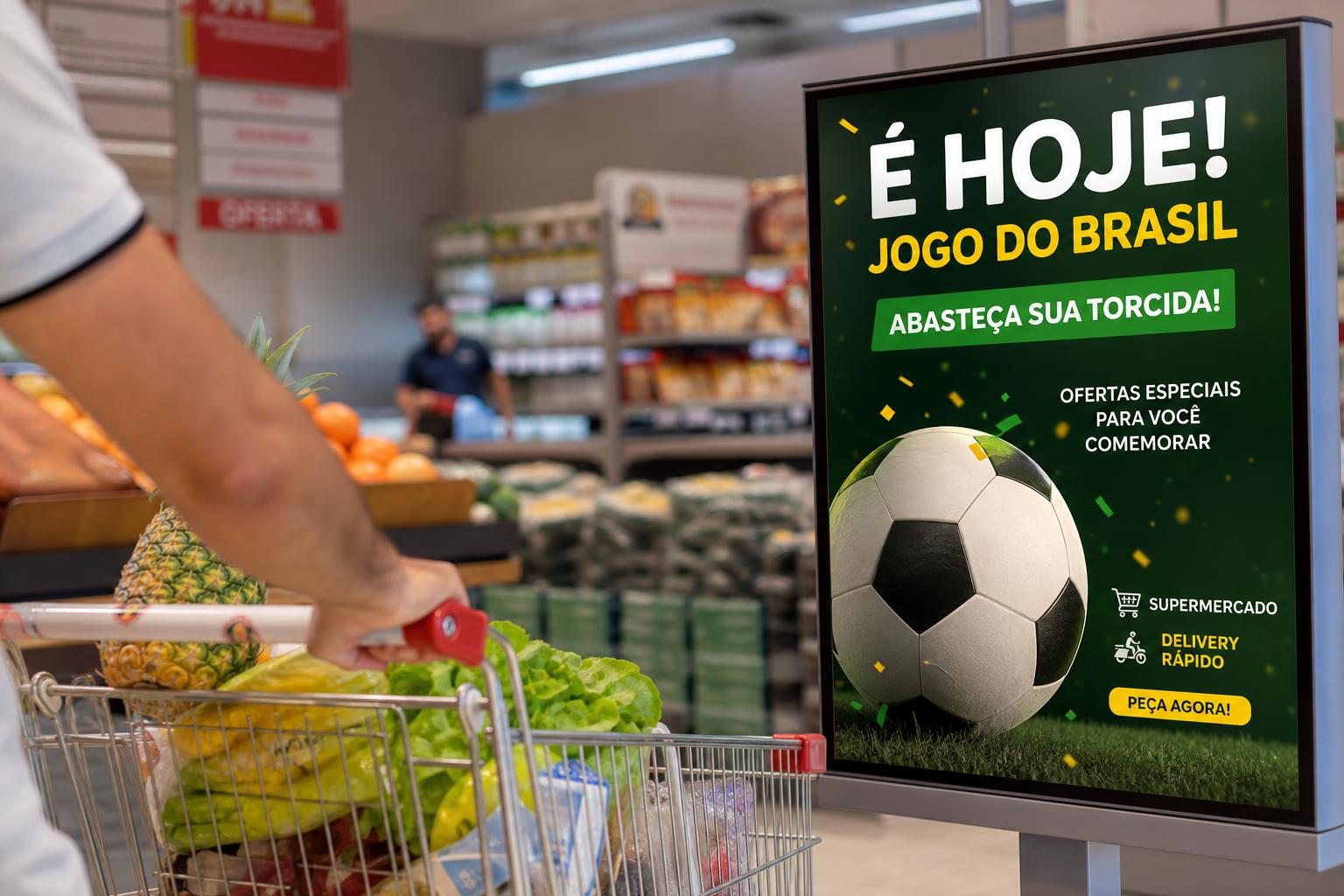 CAMPANHA DE PROPAGANDA SONORA PARA SUPERMERCADOS E DELIVERY ANTES DOS JOGOS DA COPA DO MUNDO