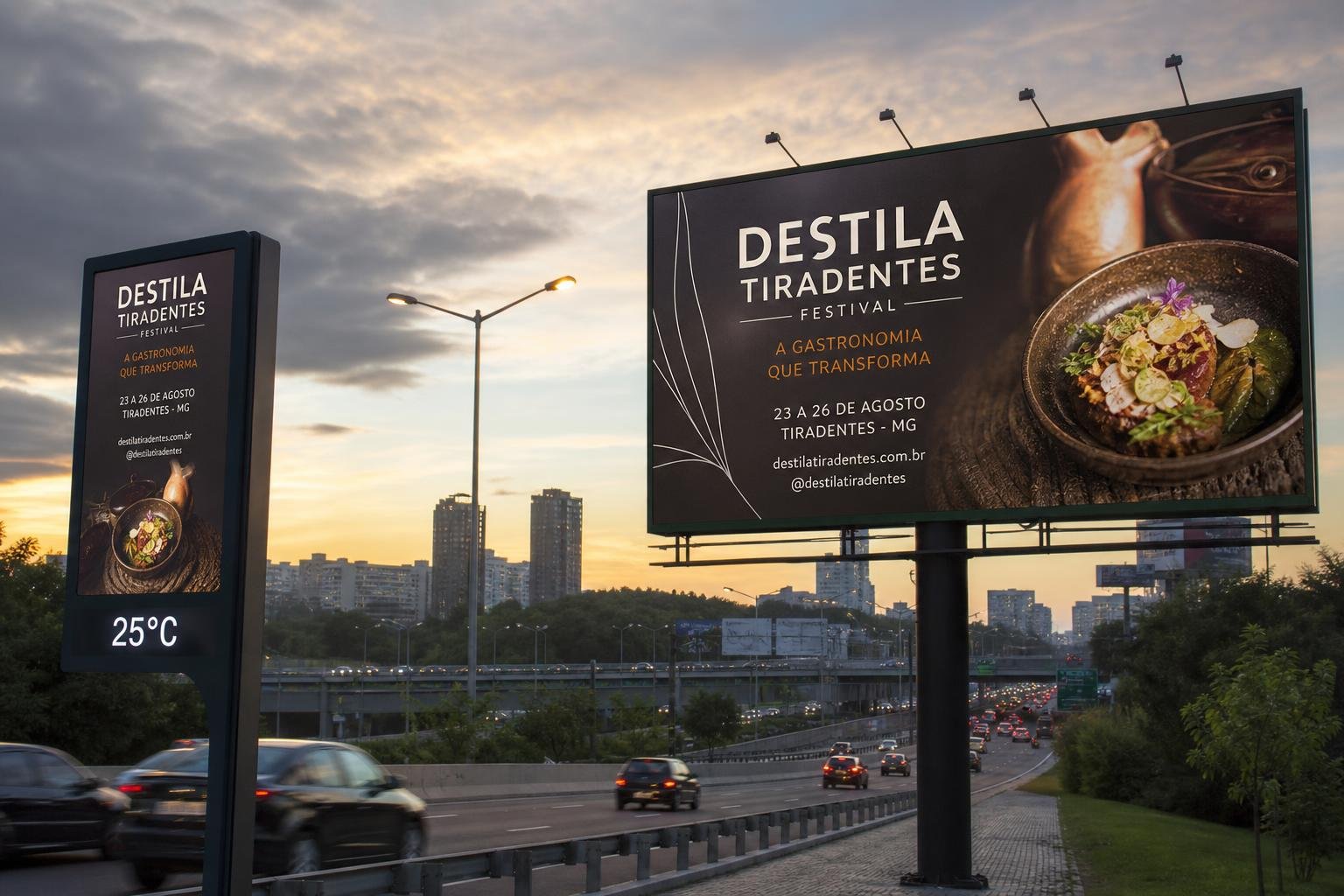 DESTILA TIRADENTES FESTIVAL: CAMPANHAS ESTRATÉGICAS EM OUTDOORS E DOOH PARA O SETOR GASRONÔMICO