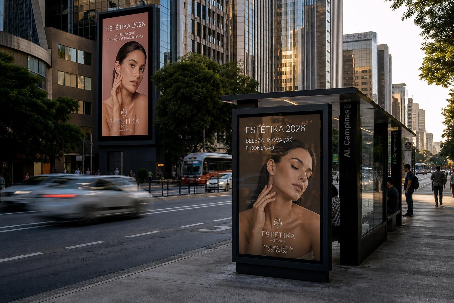 ESTÉTIKA 2026: PAINÉIS DOOH E MOBILIÁRIO URBANO COMO ALIADOS NO MARKETING DE BELEZA EM SÃO PAULO