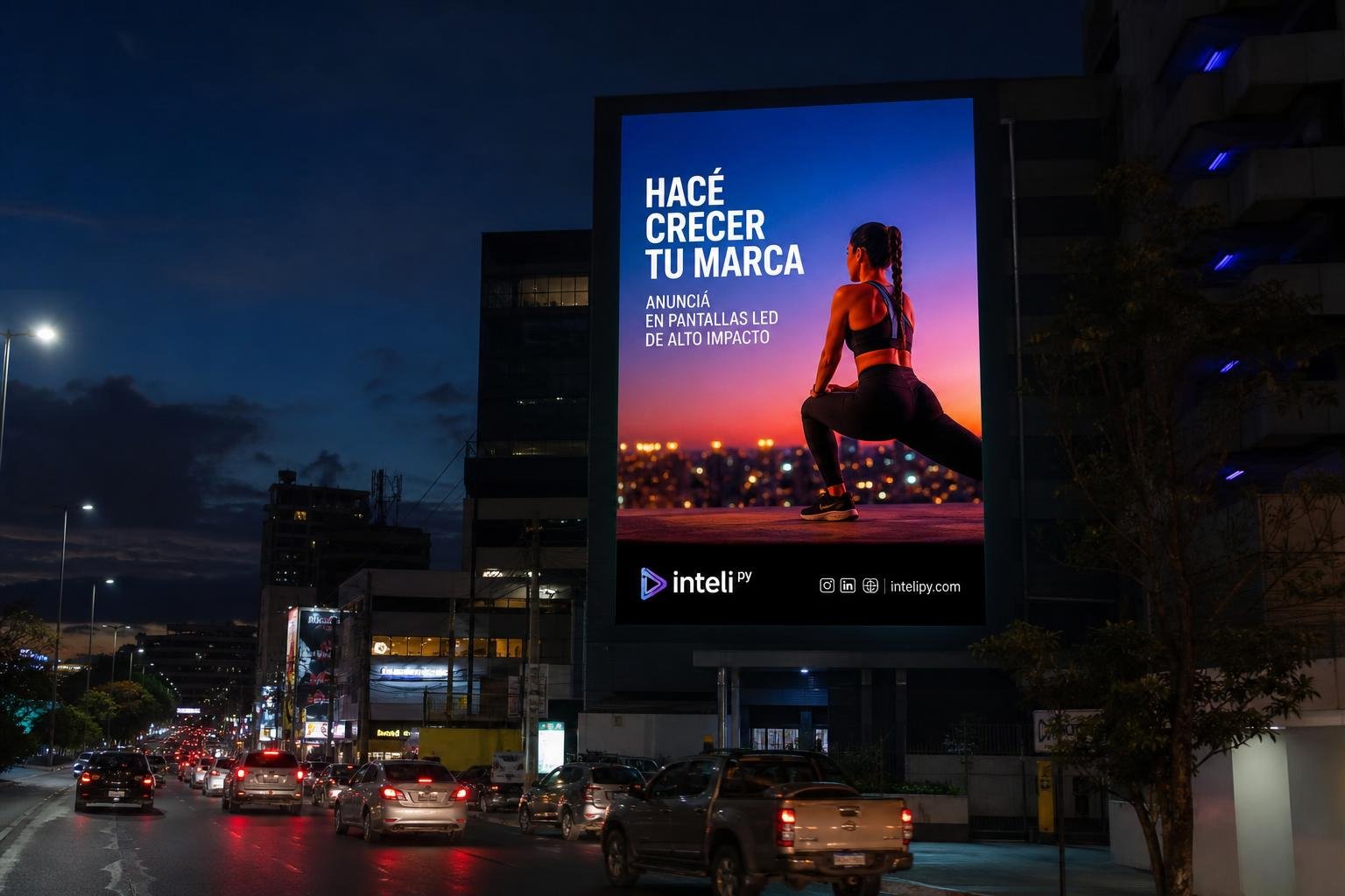 IMPULSA TUS CAMPAÑAS EN ASUNCIÓN CON PANTALLAS LED DE INTELI PY PARA UN IMPACTO NOCTURNO INIGUALABLE