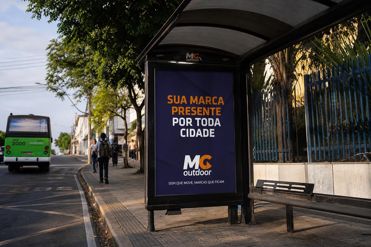 MOBILIÁRIO URBANO PARA CAMPANHAS REGIONAIS: ABRIGOS DE ÔNIBUS EM JUÍZ DE FORA COM MG OUTDOOR