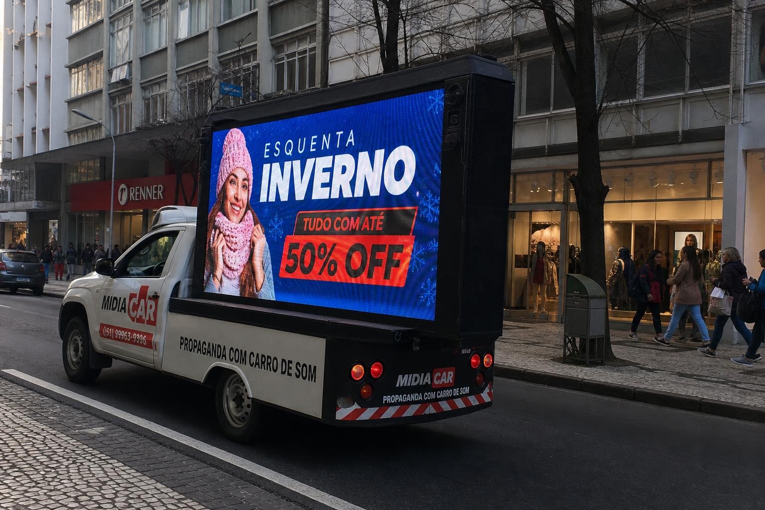 PROPAGANDA CARRO DE SOM IMPULSIONA VENDAS DE PRODUTOS DE INVERNO EM CAPITAIS COMO POA E CAMPINAS