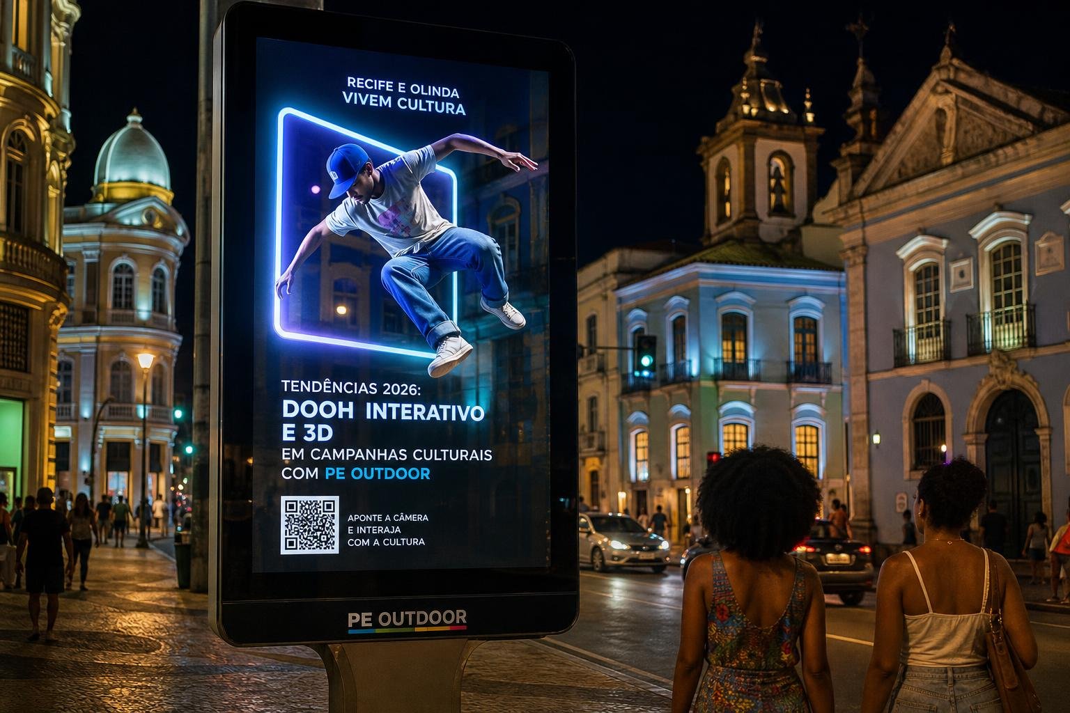 TENDÊNCIAS 2026: DOOH INTERATIVO E 3D EM CAMPANHAS CULTURAIS EM RECIFE E OLINDA COM PE OUTDOOR