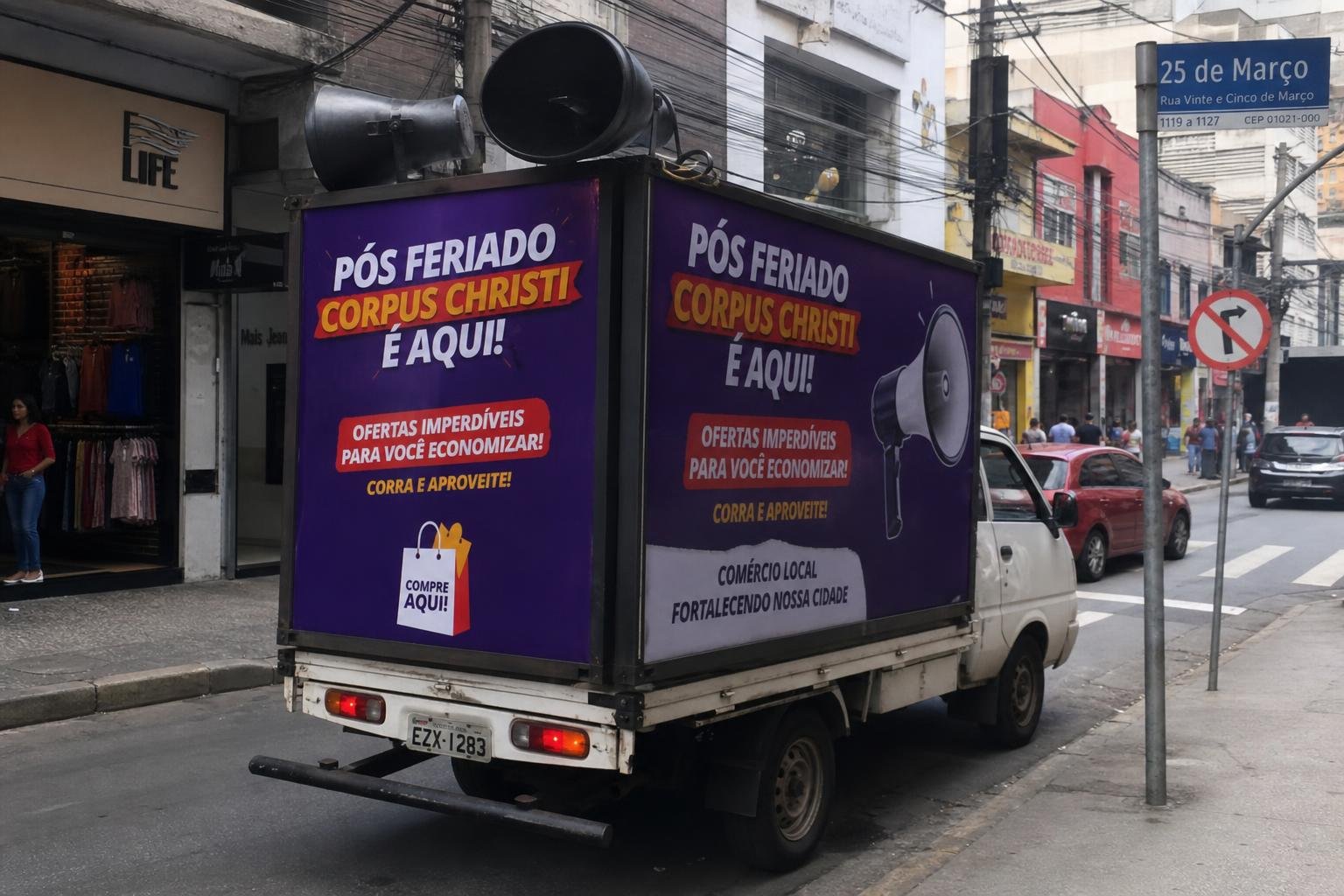 USO DE MOTO DE SOM PARA CAMPANHAS DE VAREJO LOCAL NO PÓS-FERIADO CORPUS CHRISTI EM SÃO PAULO